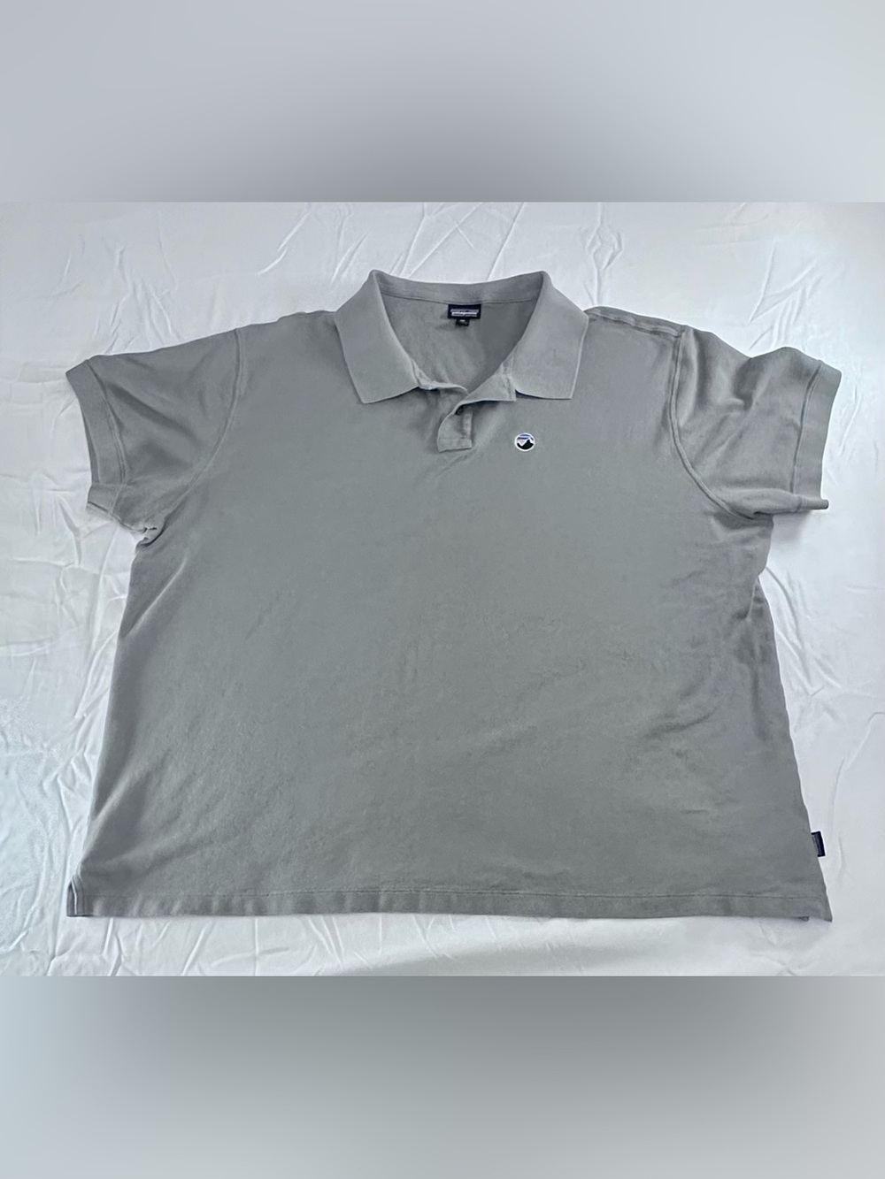 Patagonia Men's Polo Shirt in Light Gray